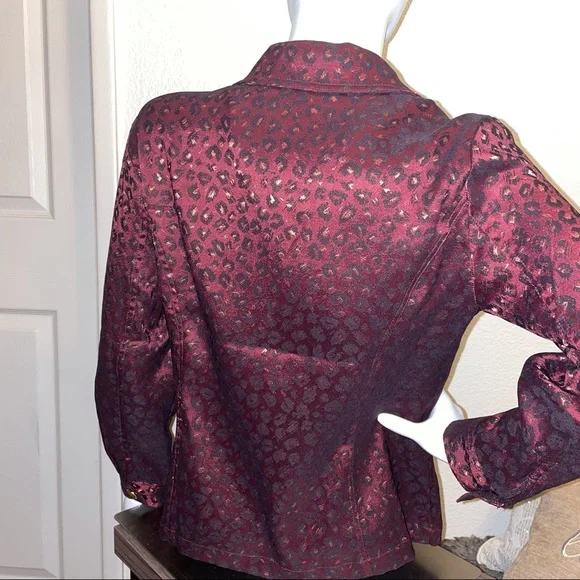 Maroon Animal Print Jacket - Picture 8 of 9